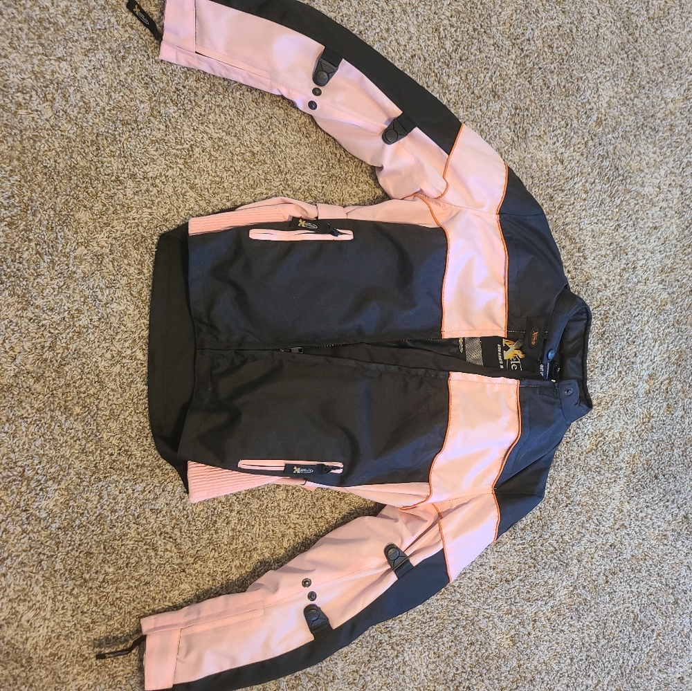 Xelement XL Womens Motorcycle Jacket Pink and Black